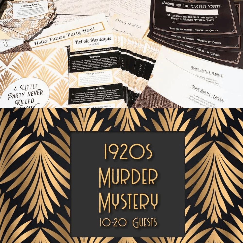 Downloadable 1920's murder mystery party