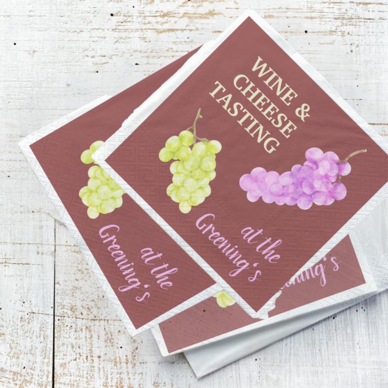 Cheese and Wine party serviettes