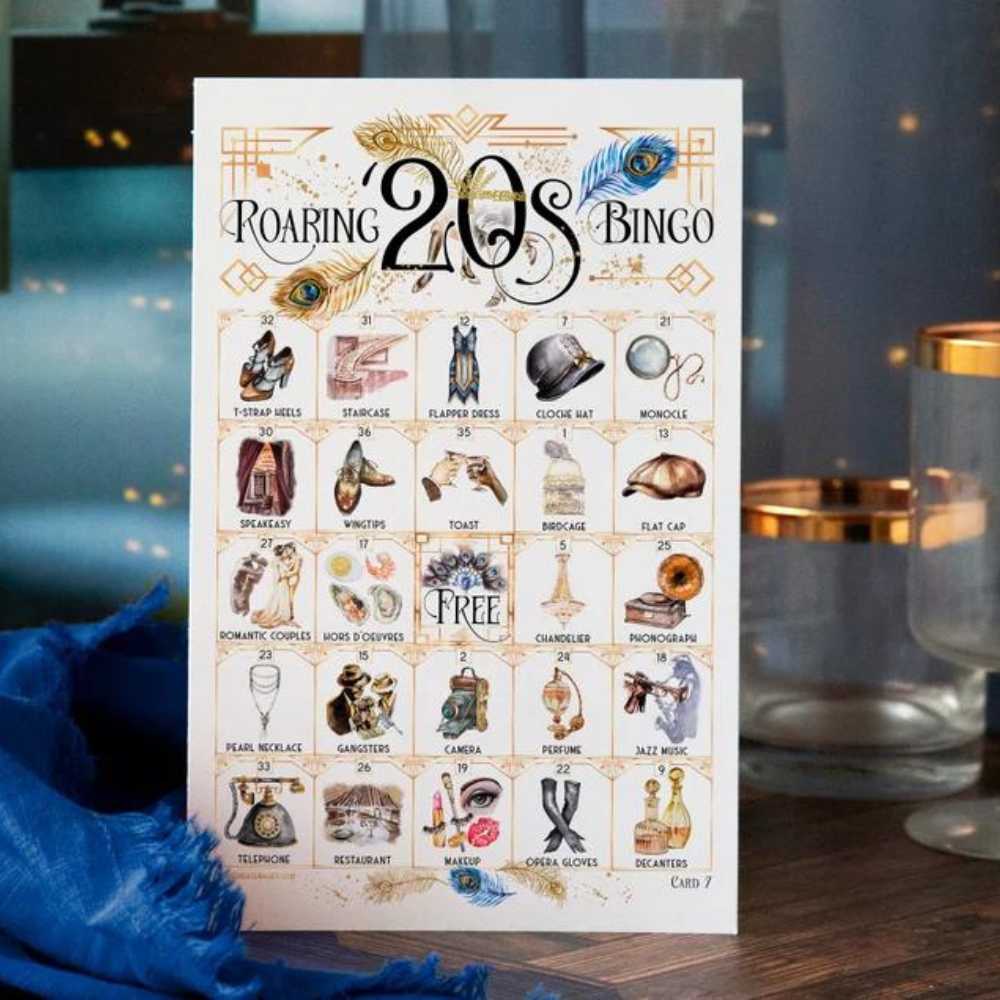 Bingo game for roaring twenties party
