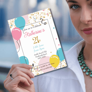 Personalised 21st birthday invitation
