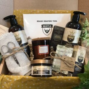 A hamper full of products for a beard - Luxury Beard Care Gift Hamper Packed full Of Supplies To Care For Those Beards