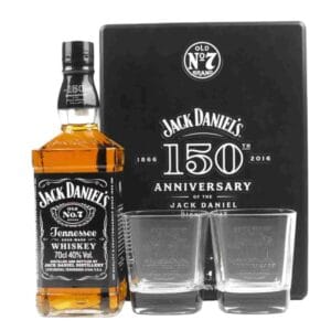 Jack Daniel's 150th Anniversary Tennessee Whiskey Rock Glass Gift Set, 70 cl