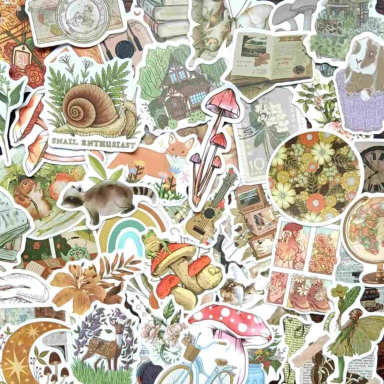cottage core themed stickers