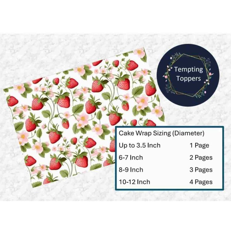 Edible Berry Cake Wrap, Strawberry Cake Wrap, Edible Berries Cake Wrap