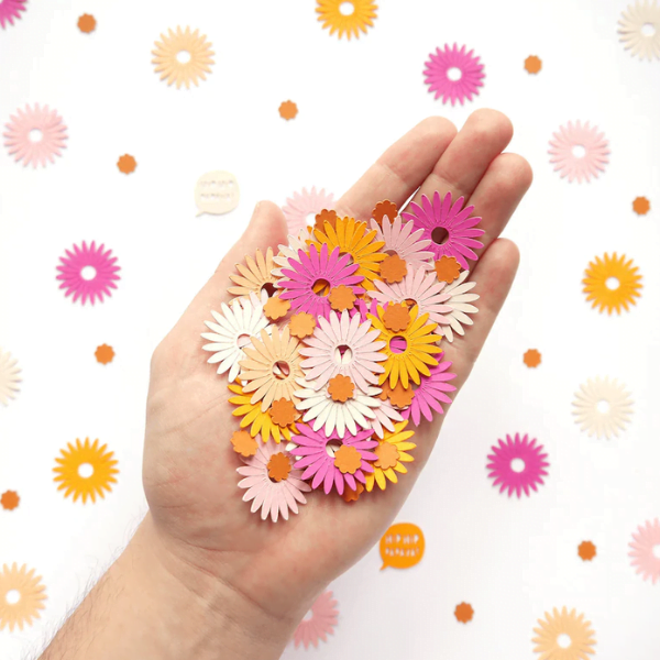 Flower power paper confetti