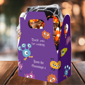 Personalised Halloween party treat box