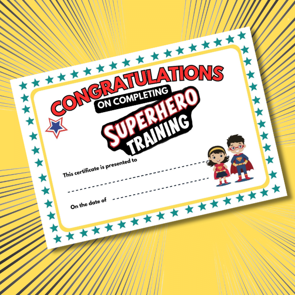 super hero certificate