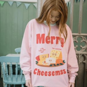 Cheese themed christmas sweatshirt