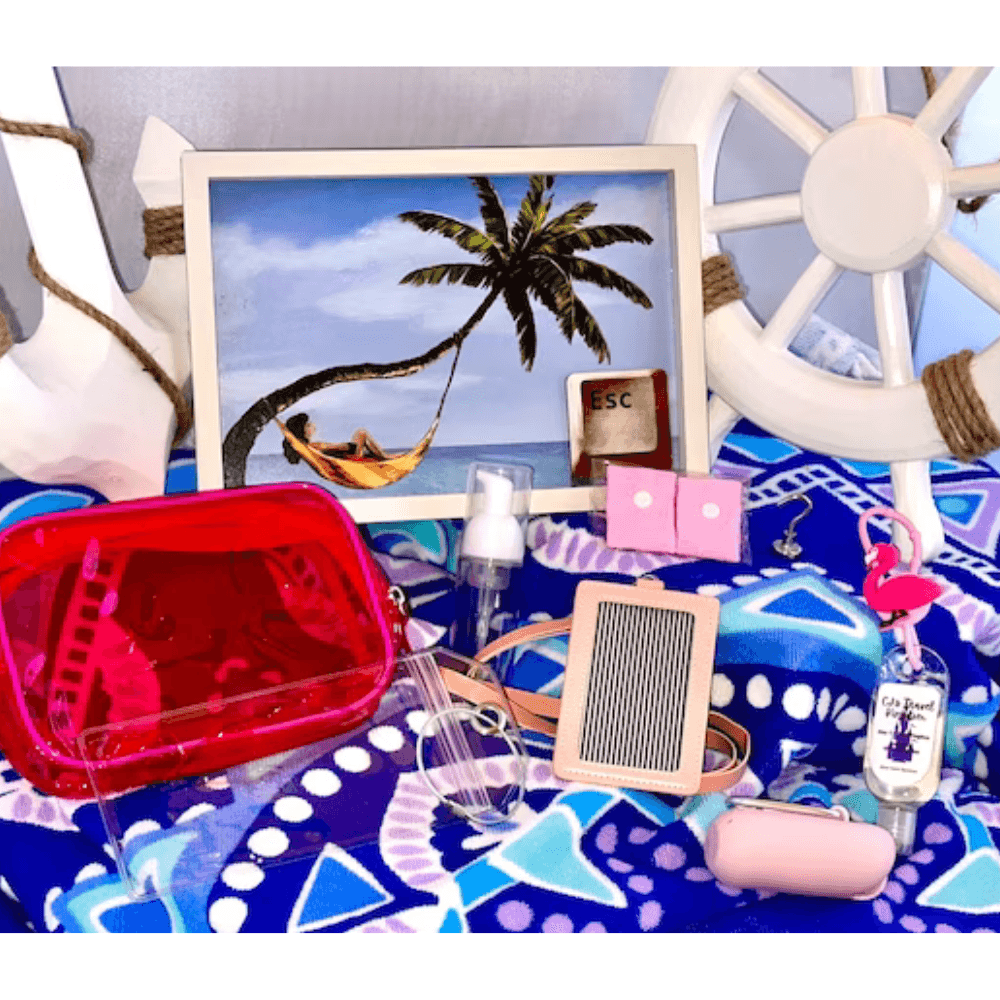 Bag of cruise travel essentials