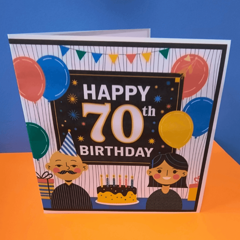 Handmade 70th birthday card