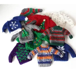 tiny knitted Christmas jumpers tree decorations