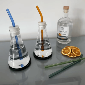Lab flask chemistry drinking glasses handmade home decor