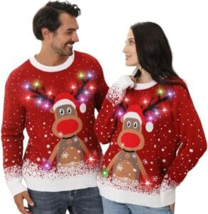 reindeer light up Christmas jumper