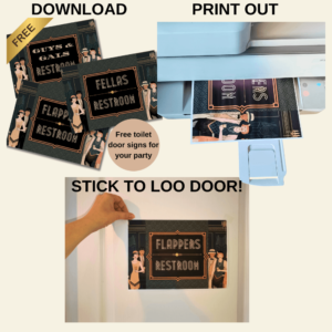 printable roaring 20's toilet signs
