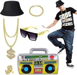 Hip Hop Fancy Dress Costume Kit and accessories for a 90's party