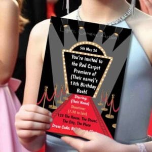 A movie premiere party invition for kids