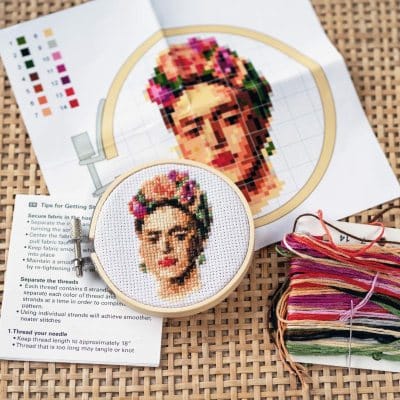 Mini Cross Stitch Kit Freida Kahlo