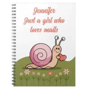 Personalised snail notebook
