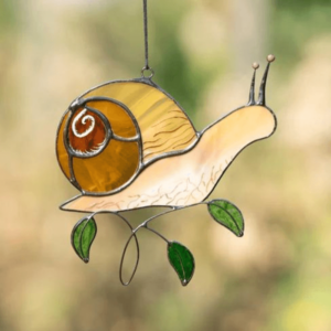 Custom Stained Glass Snail Suncatcher