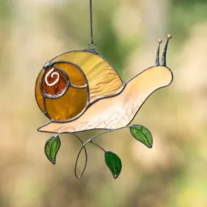 Custom Stained Glass Snail Suncatcher