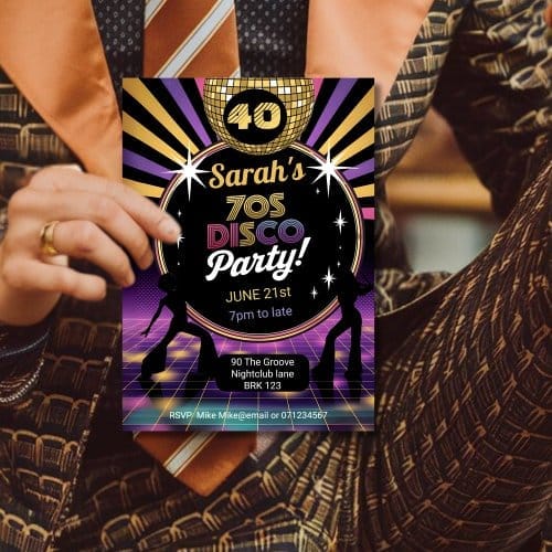 A grrovy 70s party invitation
