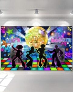 Avezano Disco Party Backdrop Banner 70s 80s 90s Disco Dance Banner Decorations for Disco Party Let's Glow Crazy Neon Birthday Backgroud Banner Party...