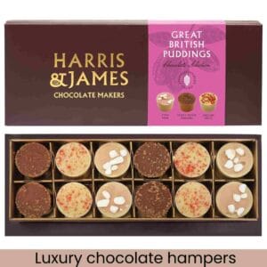 Harris & James Great British Puddings 12 Piece Chocolate Selection Box