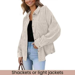 Women's Corduroy Shirts Casual Button Down Long Sleeve Shacket