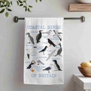 Coastal Birds Tea Towel: 100% Cotton