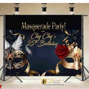 Artwork for Black & Gold Masquerade Birthday
