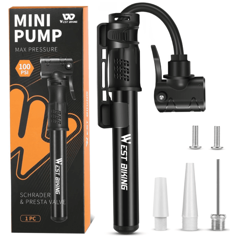 Bicycle Pump Mini Bike Pump - Aluminum Alloy Cycle Pump for Presta & Schrader Valve, Portable Lightweight Bike Tyre Pump Fast Tyre Inflation Mini Air Pump For Mountain Road Bike Ball Pump