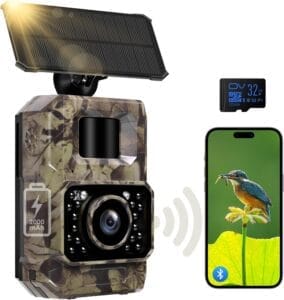 MAXDONE Wildlife Camera WiFi Bluetooth with APP, 48MP 30FPS Solar Trail Camera with Night Vision