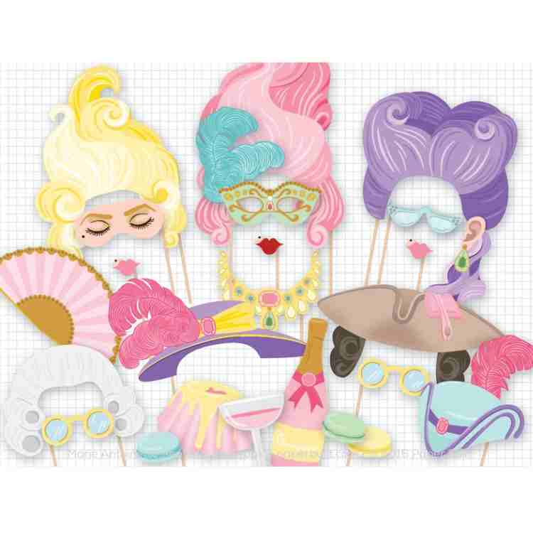 Marie Antoinette photo booth props