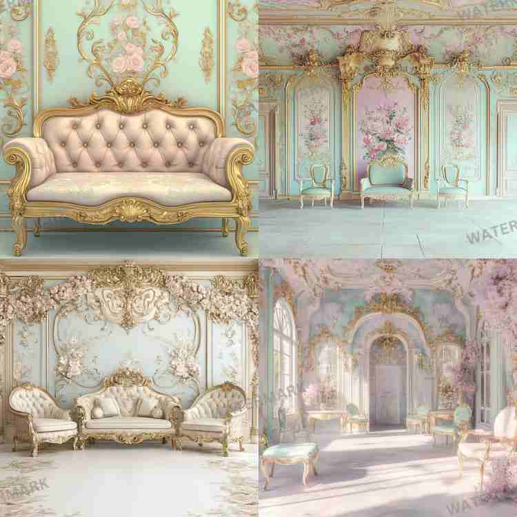 Create stunning photos with our Rococo Salon Backdrop set! These high-quality backdrops are perfect for portraits, product photography, and more.