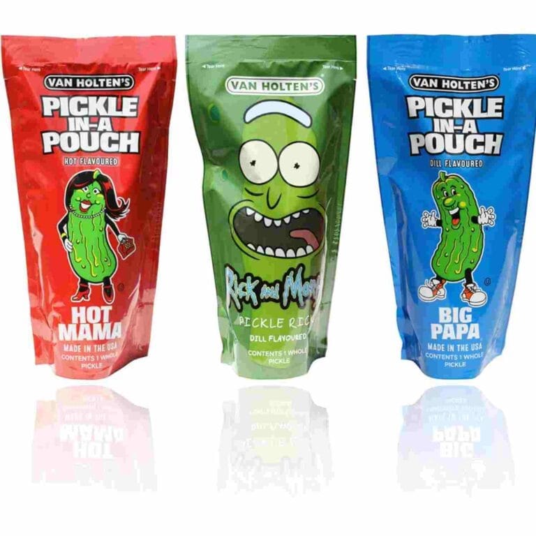 A selection of 3 pickle, giant gherkins