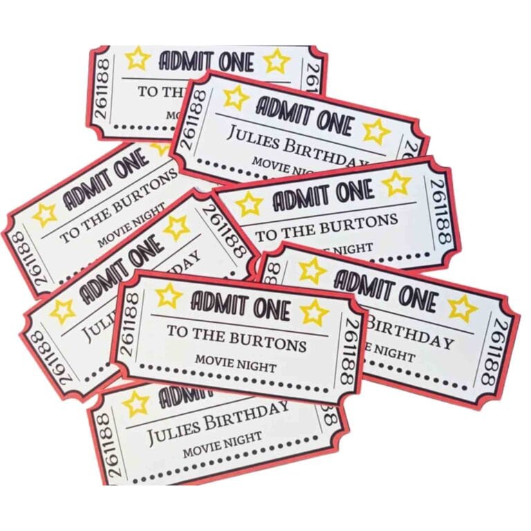 invitations that look like old cinema tickets