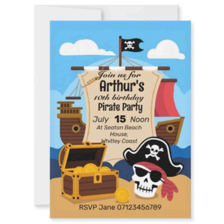 10 year old pirate party invite