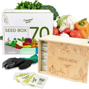garden seed box with 70 types of seeds - great for 70th birthday gift