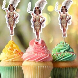 Champagne cupcakes with gold sprinkles – elegant 1920s dessert idea