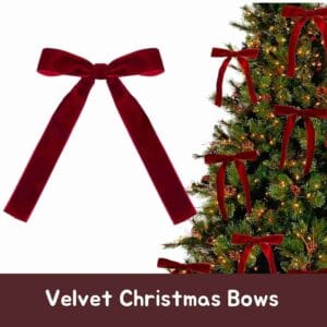 Burgundy Velvet Christmas Bows — Set of 12