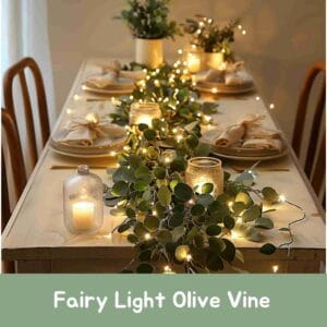 LED Fairy Lights + Olive Vine