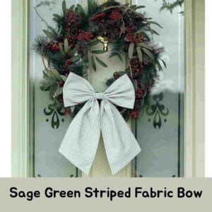 A sage green Christmas bow