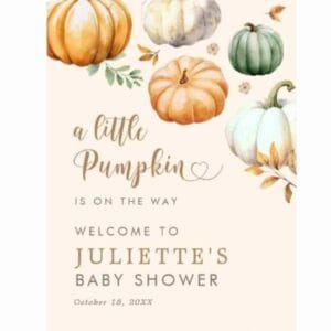 a little pumpkin baby shower themed decor