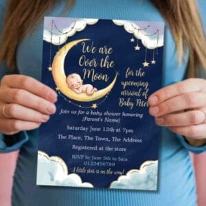 celestial baby shower invitation great for an over the moon party